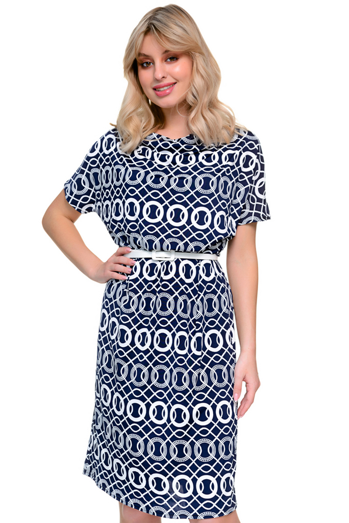 Платье Беловера (синий/белый) Р11-521