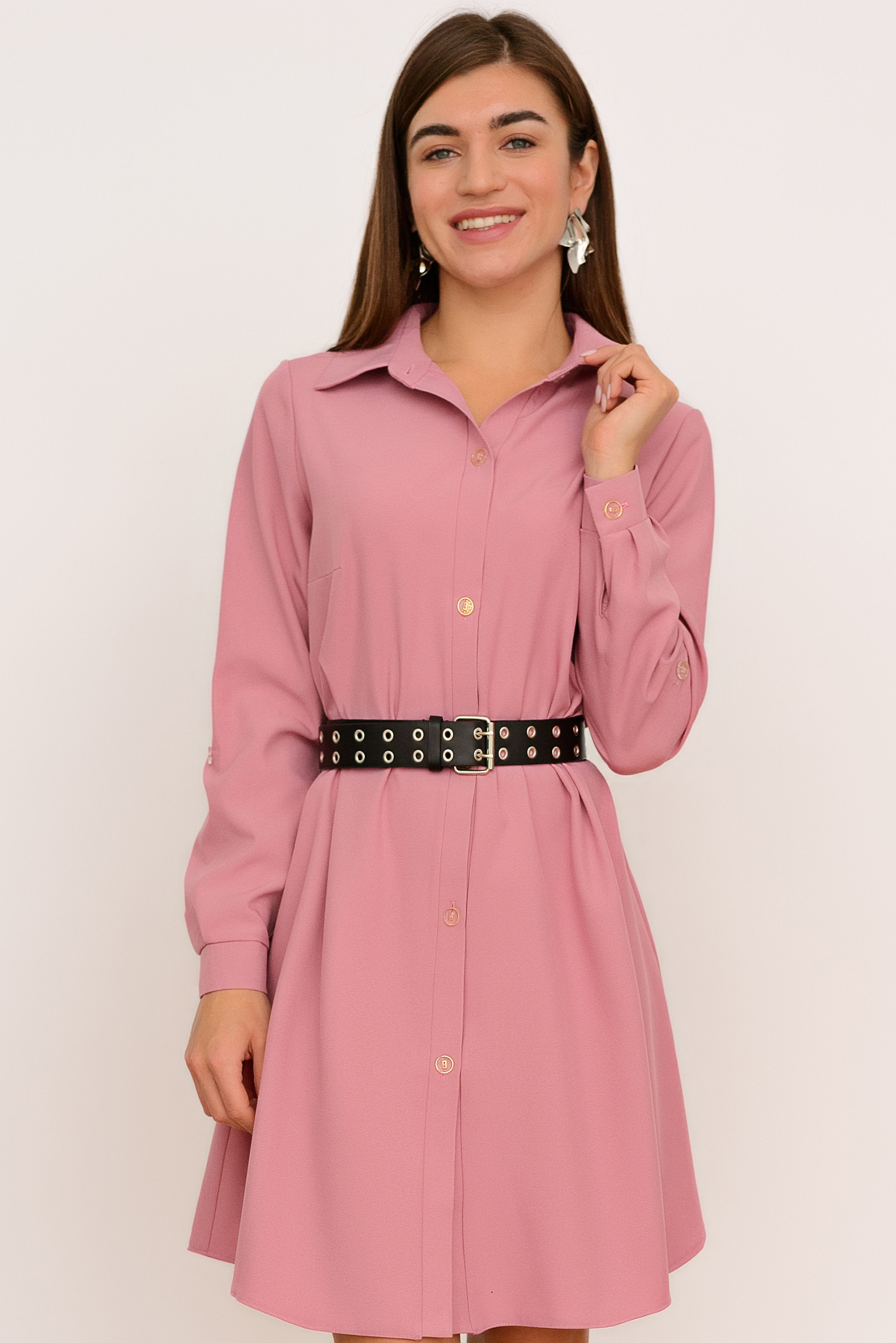Платье-рубашка (розовый) Р11-566